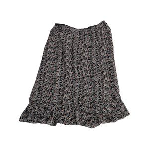 Vintage Dress barn black printed maxi skirt